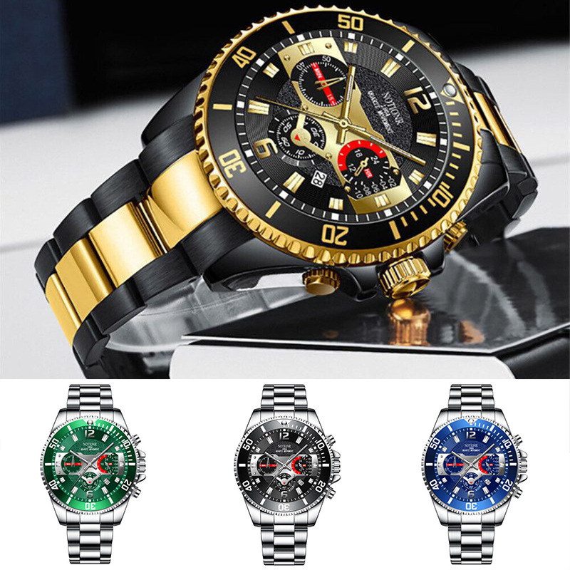 ZZ Classic Mens Steel Watches Luminous Waterproof Date Quartz Wrist Watch - Image 10