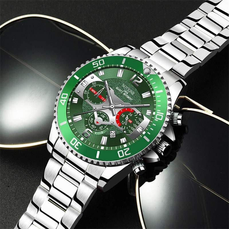 ZZ Classic Mens Steel Watches Luminous Waterproof Date Quartz Wrist Watch - Image 3