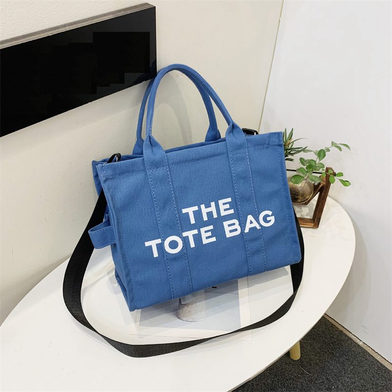 Cross-Border New Arrival Women's Bag Crossbody Canvas Solid Color Letter Tote Bag Simple Casual Large Capacity Handbag Shoulder Bag - Image 10