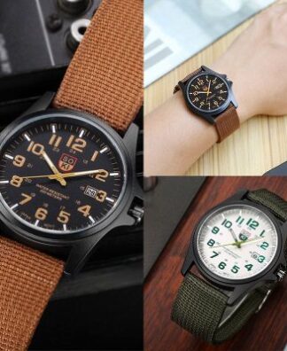 ZZ Men’s Military Date Quartz Analog Army Casual Dress Wrist Watches Canvas