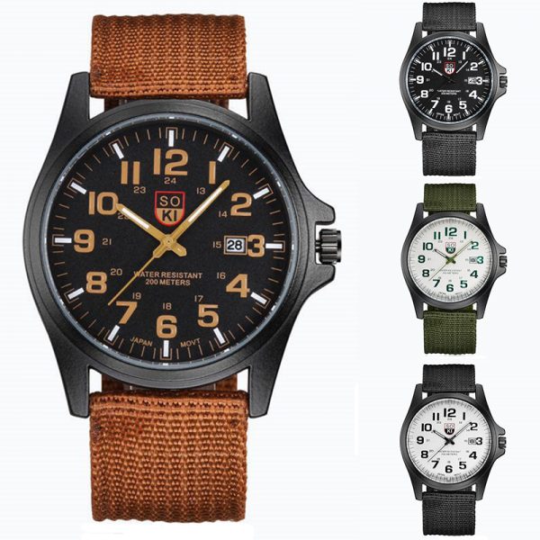 ZZ Men’s Military Date Quartz Analog Army Casual Dress Wrist Watches Canvas - Image 3