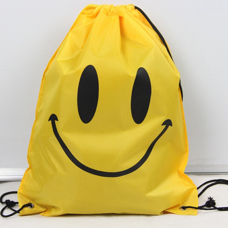 Double-Shoulder Swimming Bag Drawstring Outdoor Sports Receiving Bag Drawstring Bag Smiley Face Buggy Bag Multiple Patterns Wholesale