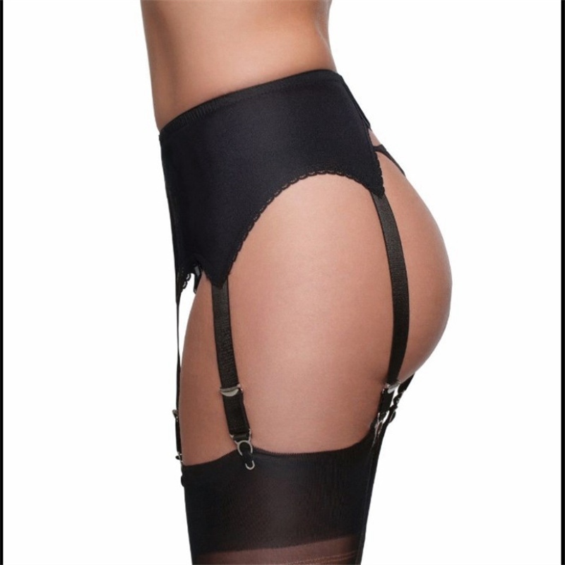 Alacki Vintage Garter Belts Plain Color 6 Straps Suspender Belt 5 Colors Option