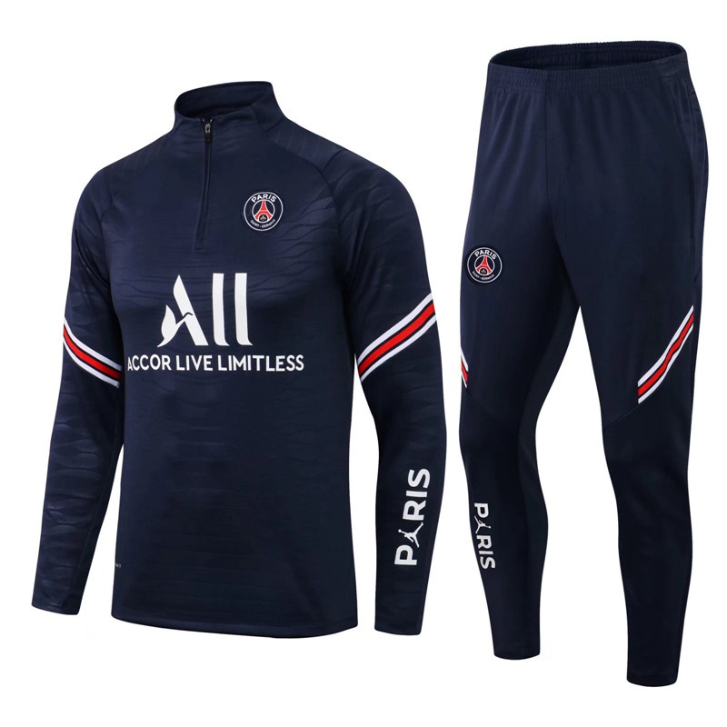 Kids Boys Sports PSG Football Sports Soccer Tracksuit Top&Bottoms Training Suit