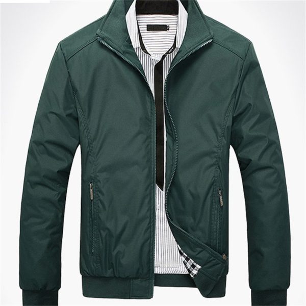 Jason Wolf New Men's Jacket Men's Single Clothes Youth Stand Collar Jacket Spring and Autumn Leisure Business Men's Jacket Men's Jacket