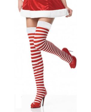 All-Matching Color Stripes Christmas Stockings Zebra Stripes Color Cotton Socks Thigh Socks Women's Long Tube Striped Socks