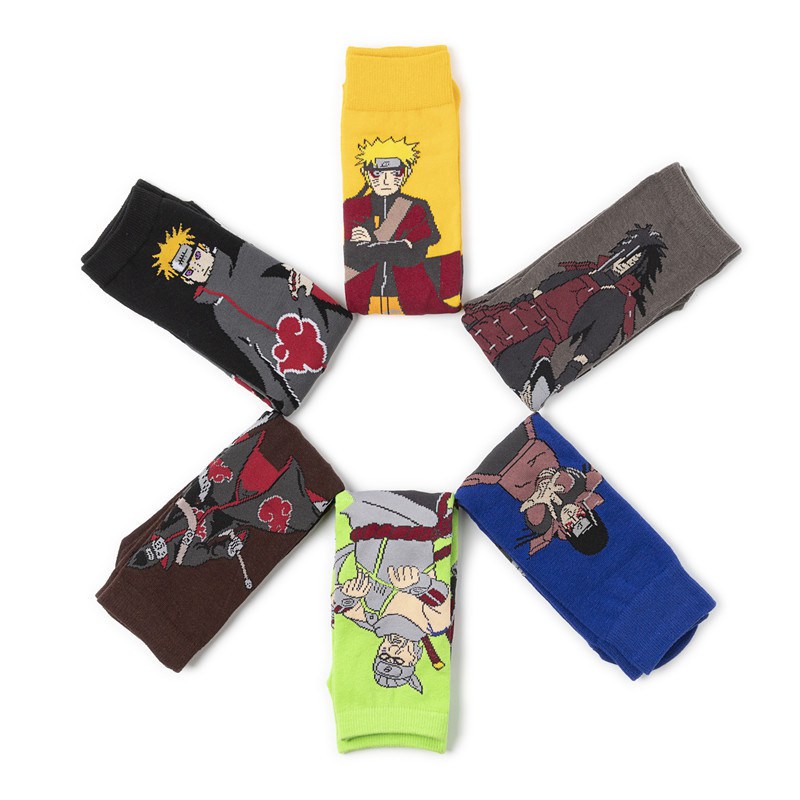2PC Cartoon Socks Ninja Cotton Cartoon Socks Cotton Man Manufacturer Women's Cross-Border Socks Trendy Socks TV Wholesale Anime Men's Socks
