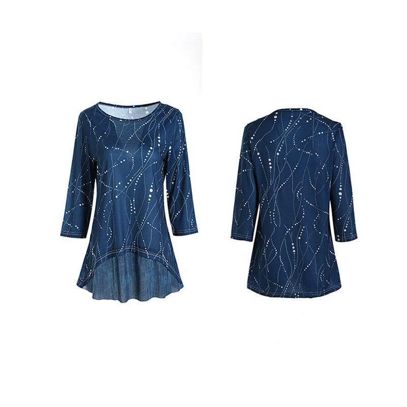 Womens Floral Long Sleeve T-Shirt Tunic Tops Ladies Casual Blouse Tee Plus Size - Image 3