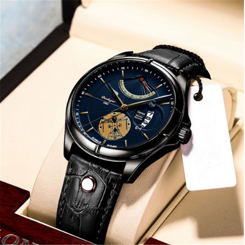 ZZ Men Watch Sport Men's Wristwatch Waterproof Luminous Leather Date Quartz Watches - Image 3