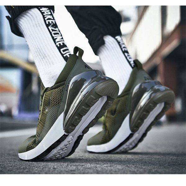 Shock-Absorbing Men's Shoes Summer Mesh Sneakers Men's Height Increasing Insole Casual Trendy Shoes Breathable Air Cushion Running Shoes