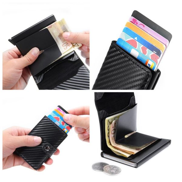 Factory Direct Sales New Amazon Wsih Popular Pu Aluminum Alloy Card Package Men's Brake out Card Men's Wallet - Image 2