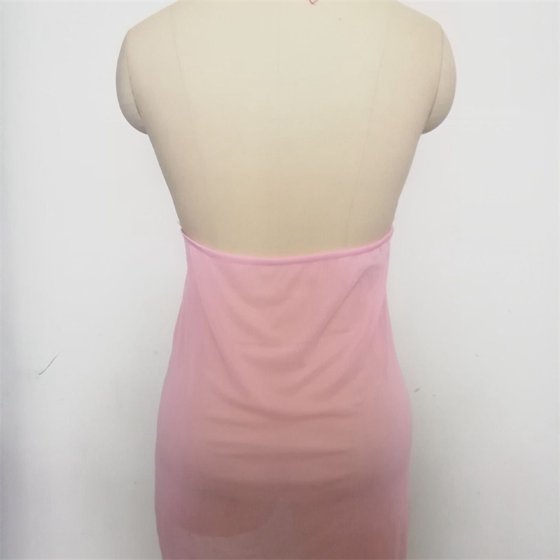Cross-Border Foreign Trade Sexy Lingerie European and American Sexy Underwear Women's See-through Pajamas Halter plus Size Nightdress - Image 3
