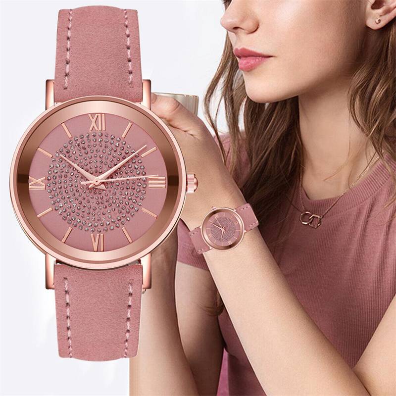 ZZ Ladies Wrist Watches Leather Strap Watch Quartz Analogue Women's Metal Case