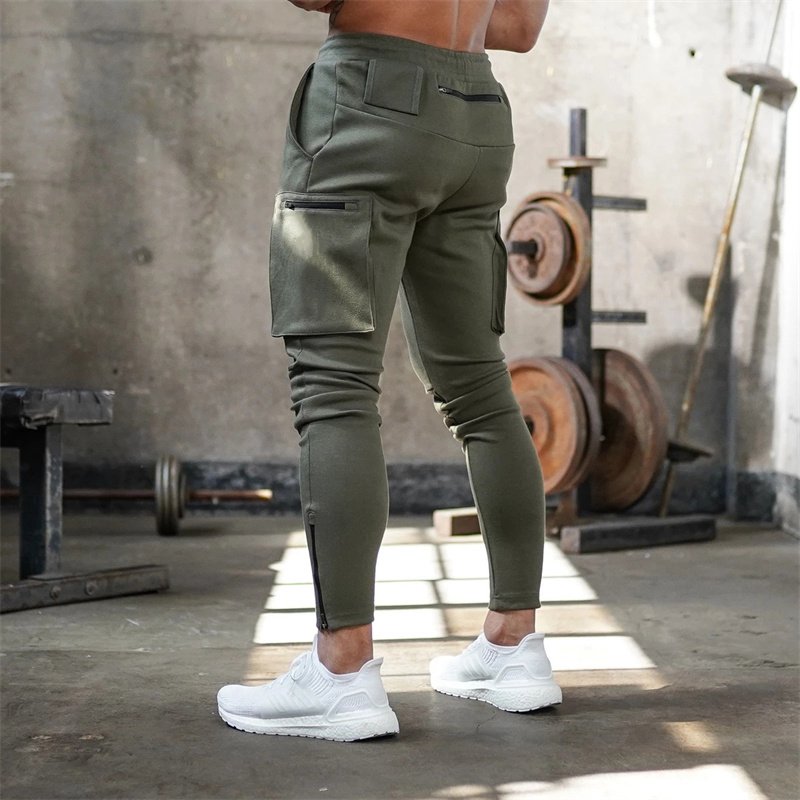 Fashion Stitching Men Pants Fitness Casual Elastic Pants men Bodybuilding Clothing Casual Navy Military Sweatpants Joggers Pants - Image 3