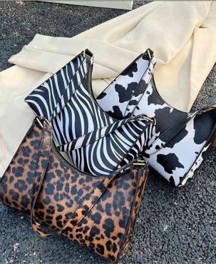 Fashion Zebra Print Women Luxury Handbag PU Leather Simple Underarm Shoulder Bags Female Daily Design Totes Purse Pouch