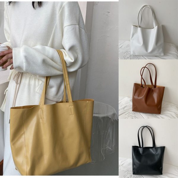 Large Women's Leather Style Tote Shoulder Bag Satchel Ladies Handbag - Image 36