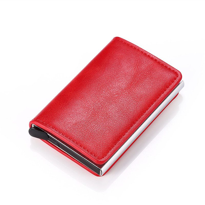 2024 Credit Card Holder Wallet Men Women RFID Aluminium Bank Cardholder Case Vintage Leather Wallet with Money Clips - Image 4