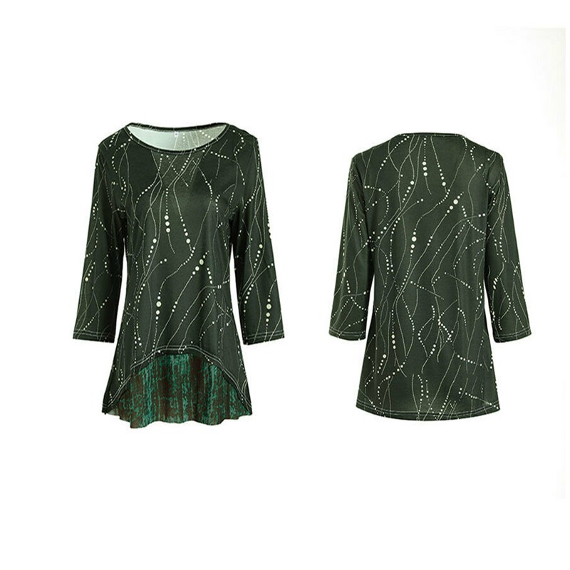 Womens Floral Long Sleeve T-Shirt Tunic Tops Ladies Casual Blouse Tee Plus Size - Image 5