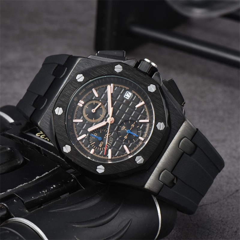 Fashion Six-Pin Silicone Tape Business Men's Watch Sports Chronograph Quartz Watch - Image 7