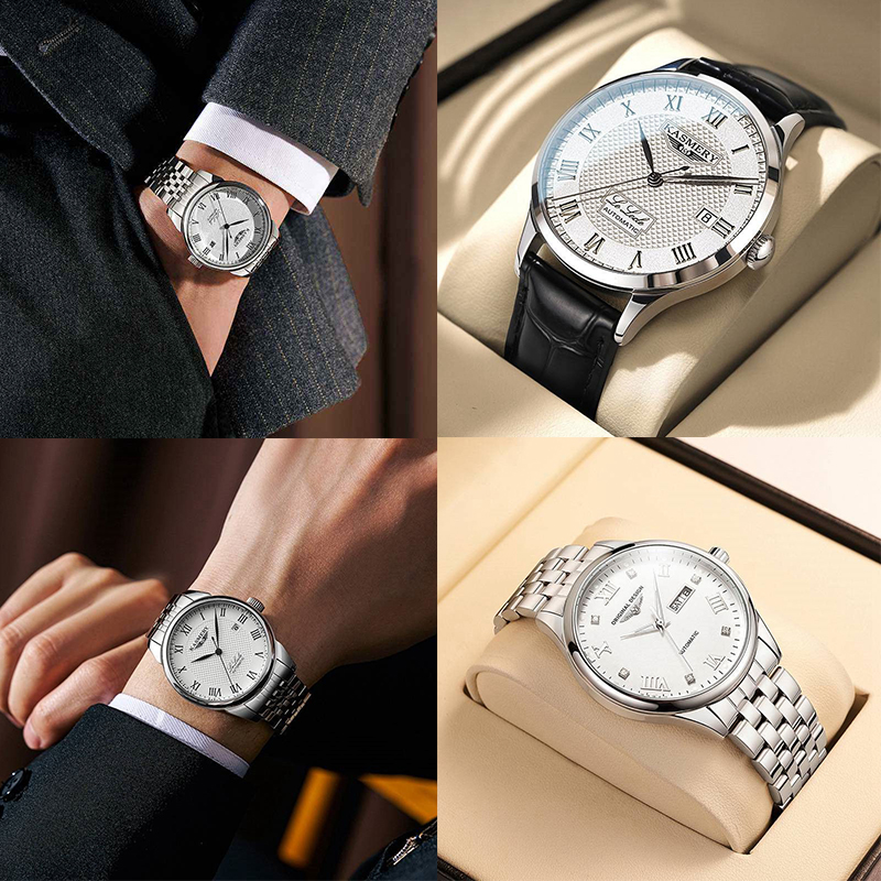 ZZ Men's Watch Swiss Mechanical Watch Automatic Solid Steel Belt Business Men's - Image 15