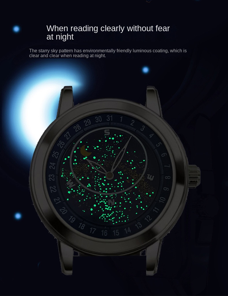 Men's Rotating Starry Sky Automatic Mechanical Watch Luminous Business Fashion - Image 5