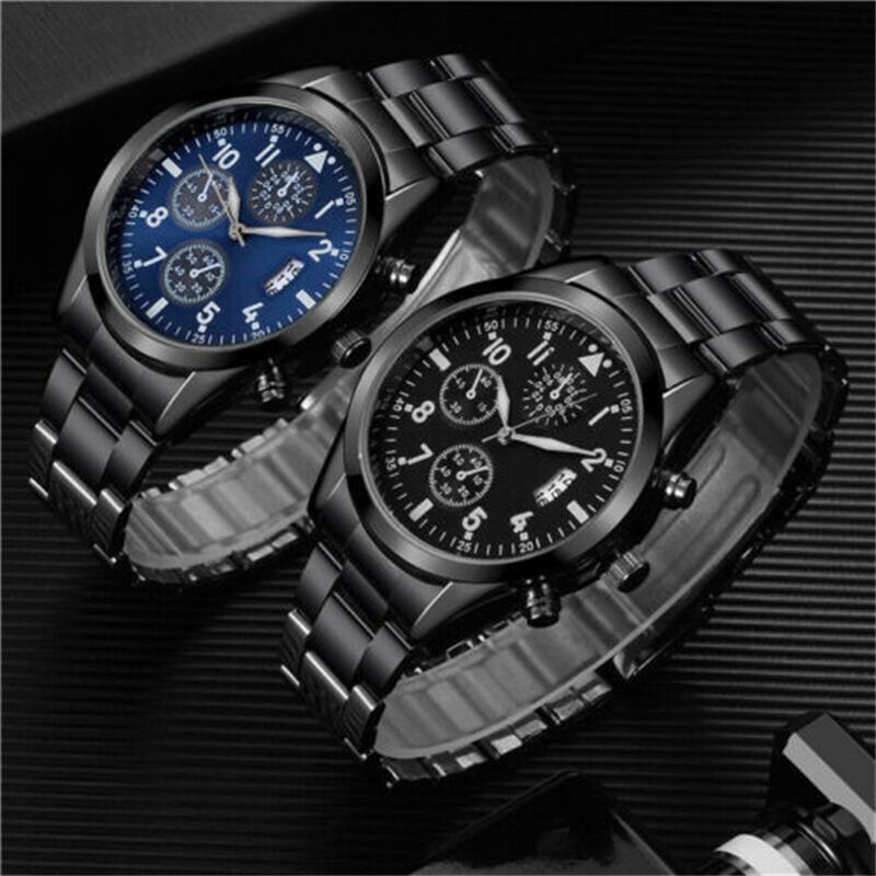 ZZ Luminous Calendar Metal Strap Men's Analog Quartz Formal Casual Wrist Watch Gift - Image 4
