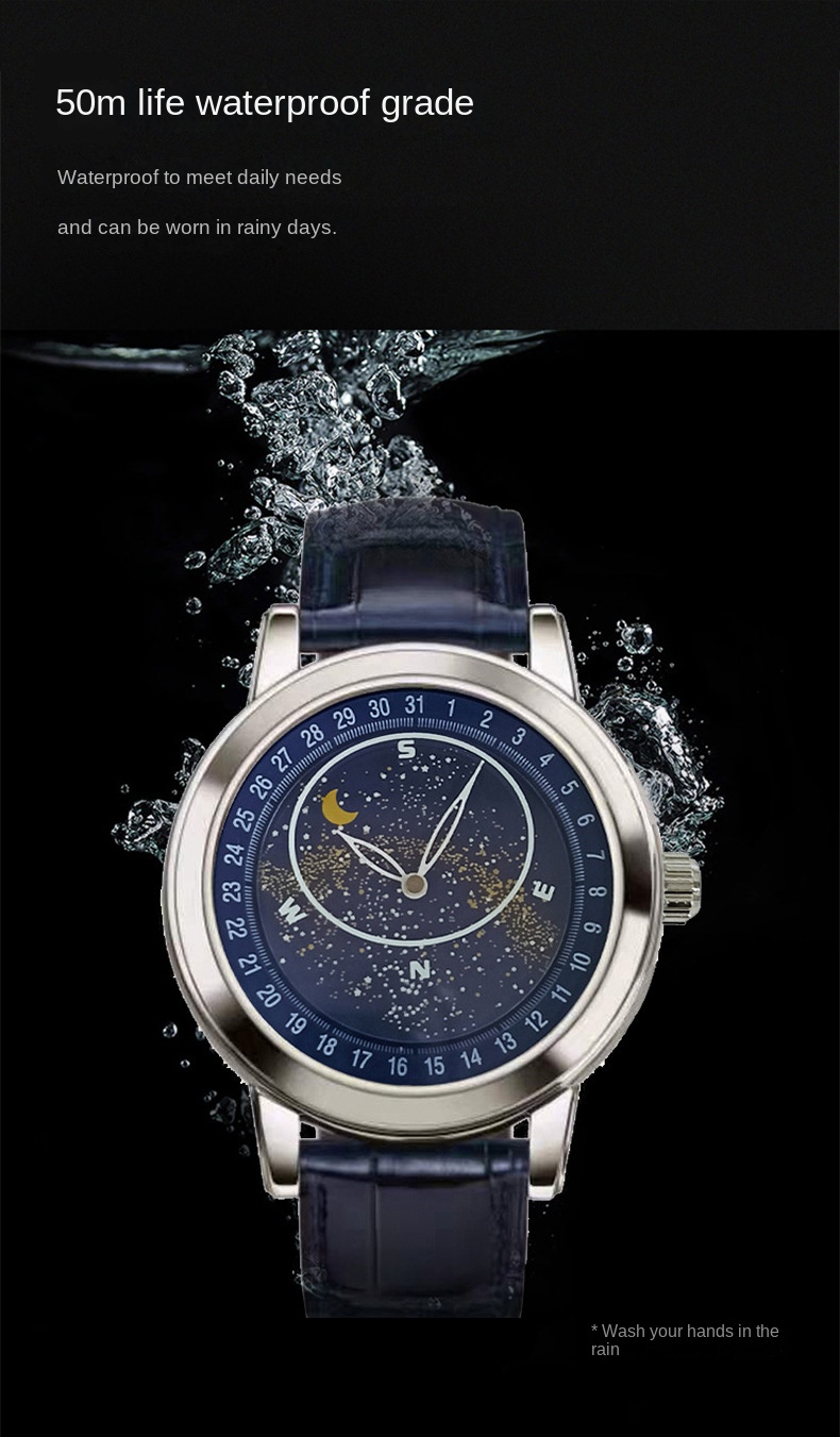 Men's Rotating Starry Sky Automatic Mechanical Watch Luminous Business Fashion - Image 6
