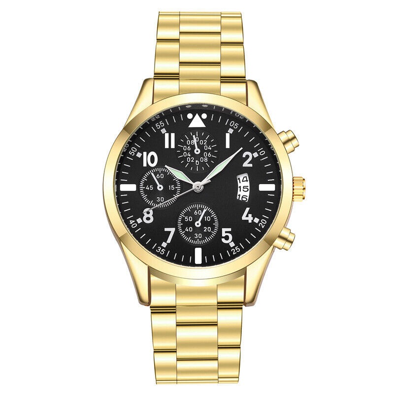ZZ Luminous Calendar Metal Strap Men's Analog Quartz Formal Casual Wrist Watch Gift - Image 5