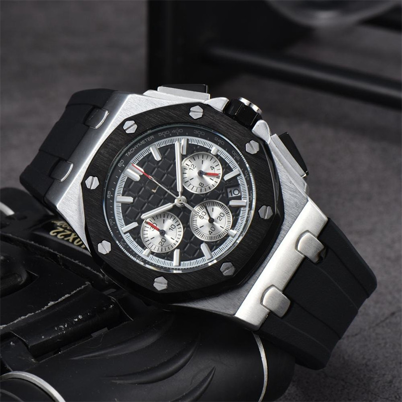 Fashion Six-Pin Silicone Tape Business Men's Watch Sports Chronograph Quartz Watch - Image 10