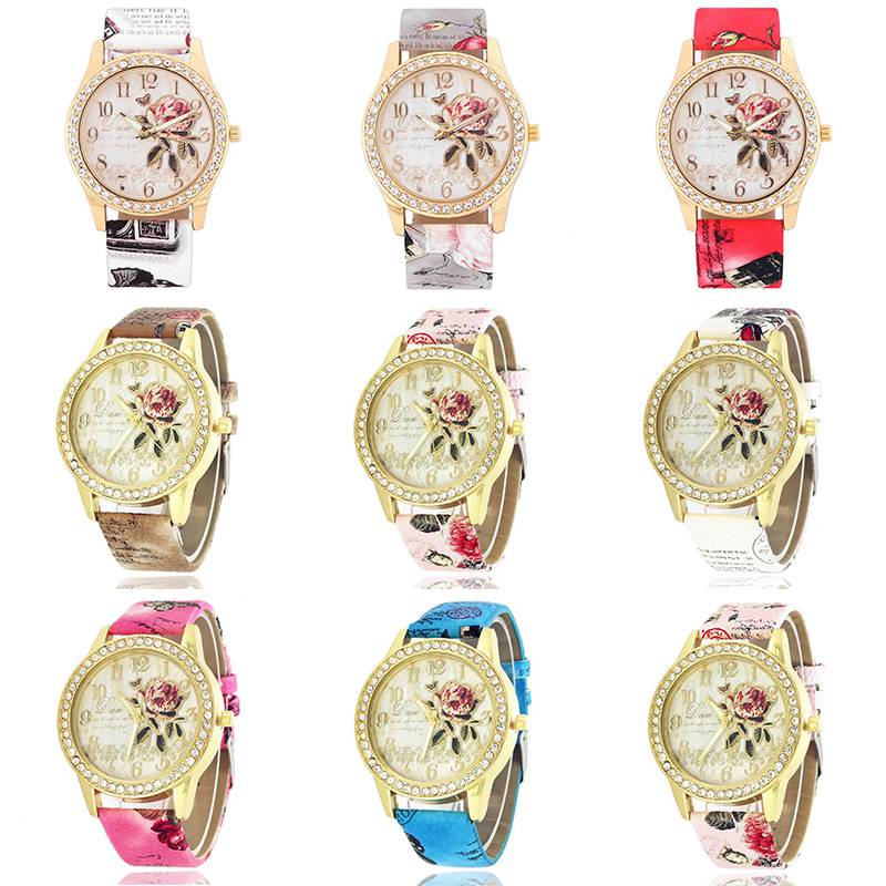 ZZ Ladies Girls Watch Crystal Quartz Womens Analogue Dress Leather Casual Gift