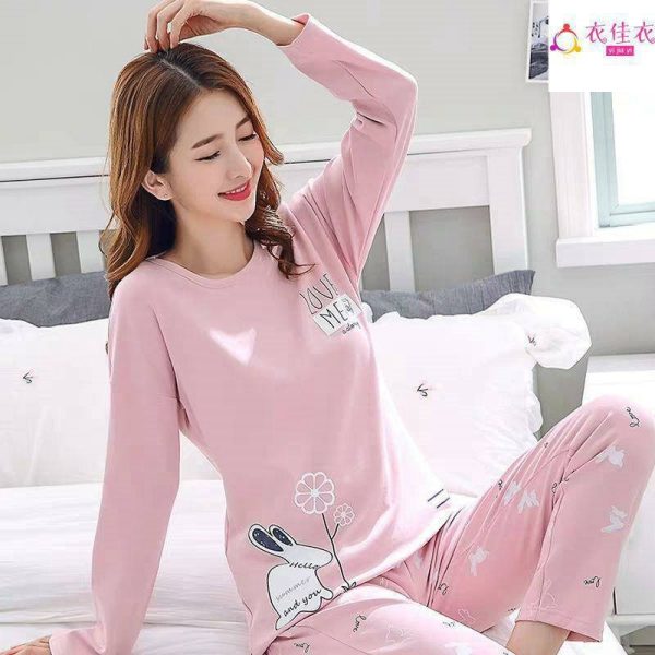 Spring and Autumn Cartoon Long Sleeve Pajamas Women's Trousers Large Size Cute Women's Winter Homewear Suit - Image 8