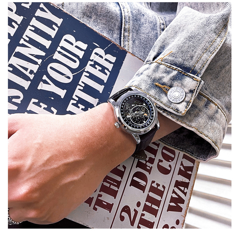 Men's Rotating Starry Sky Automatic Mechanical Watch Luminous Business Fashion - Image 9