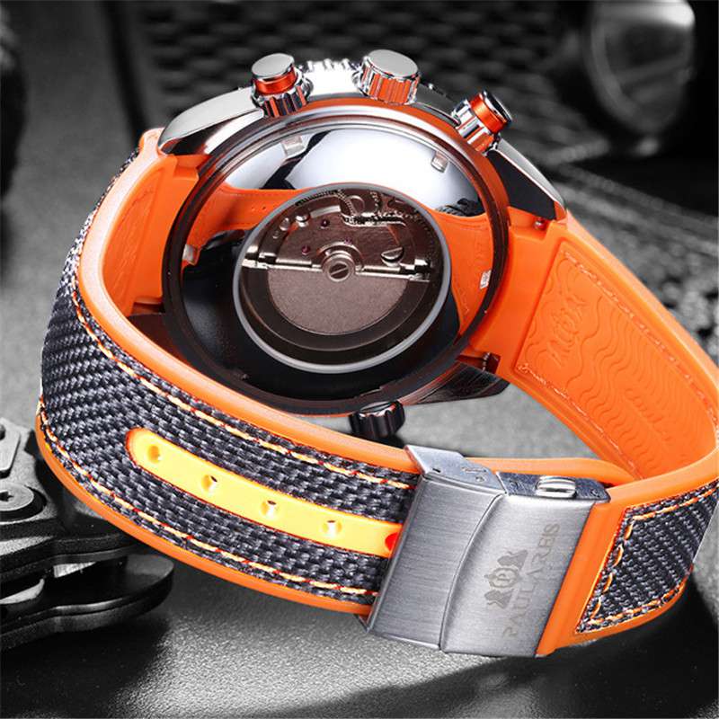 ZGAutomatic Mechanical Luminous Canvas Rubber Band Men's Watch - Image 18