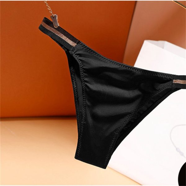 European and American Sexy Seamless Underwear Women's Pure Desire Mid-Waist Ice Silk Bikini Hip Lifting Triangle Underwear No Feeling Comfortable Cotton Crotch - Image 10