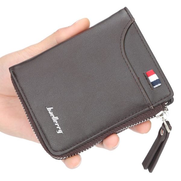 Baellerry Men's Wallet Men's Short Vertical Men's Zipper Wallet Driving License Card Holder Male Wallet - Image 2