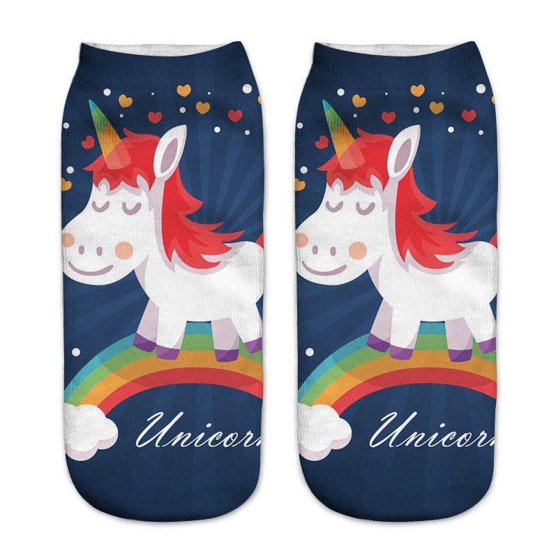 Wholesale AliExpress Hot Sale Printing Women Socks Unicorn Harajuku Wind Animal 3D Printed Socks - Image 6