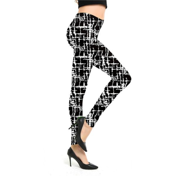 Amazon New European and American Striped Plaid Printed Yoga Pants Women's High Waist Slimming Leggings Yiwu Stall Wholesale - Image 16