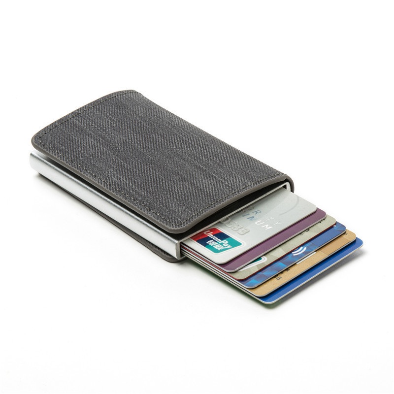 2024 Credit Card Holder Wallet Men Women RFID Aluminium Bank Cardholder Case Vintage Leather Wallet with Money Clips - Image 11