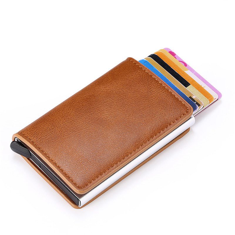2024 Credit Card Holder Wallet Men Women RFID Aluminium Bank Cardholder Case Vintage Leather Wallet with Money Clips - Image 12