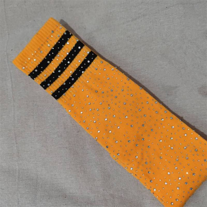 AliExpress Sexy Rhinestone Knee Socks Striped Women's Stockings Rhinestone Socks European and American High-Top Cotton Socks Factory Wholesale - Image 14