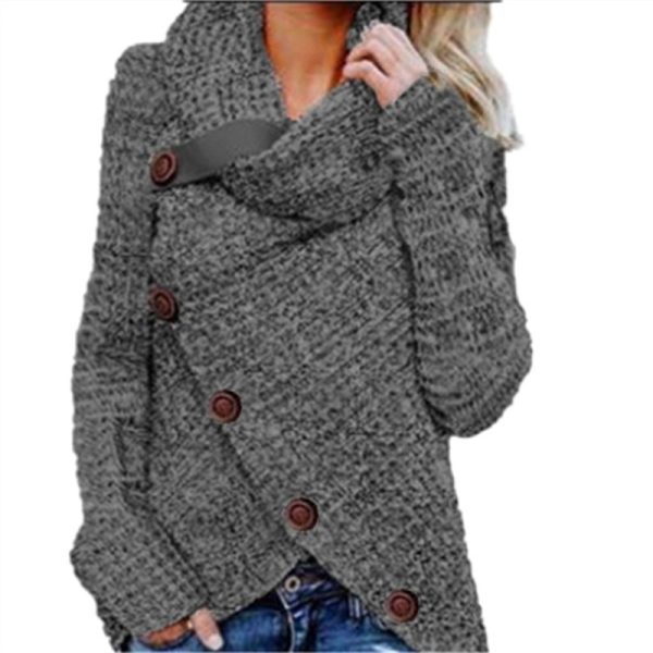 2024 Autumn Winter Sweater Ol Commuter Amazon Amazon Turtleneck Cardigan Solid Color Sweaters Women's Clothing One Piece Dropshipping - Image 18