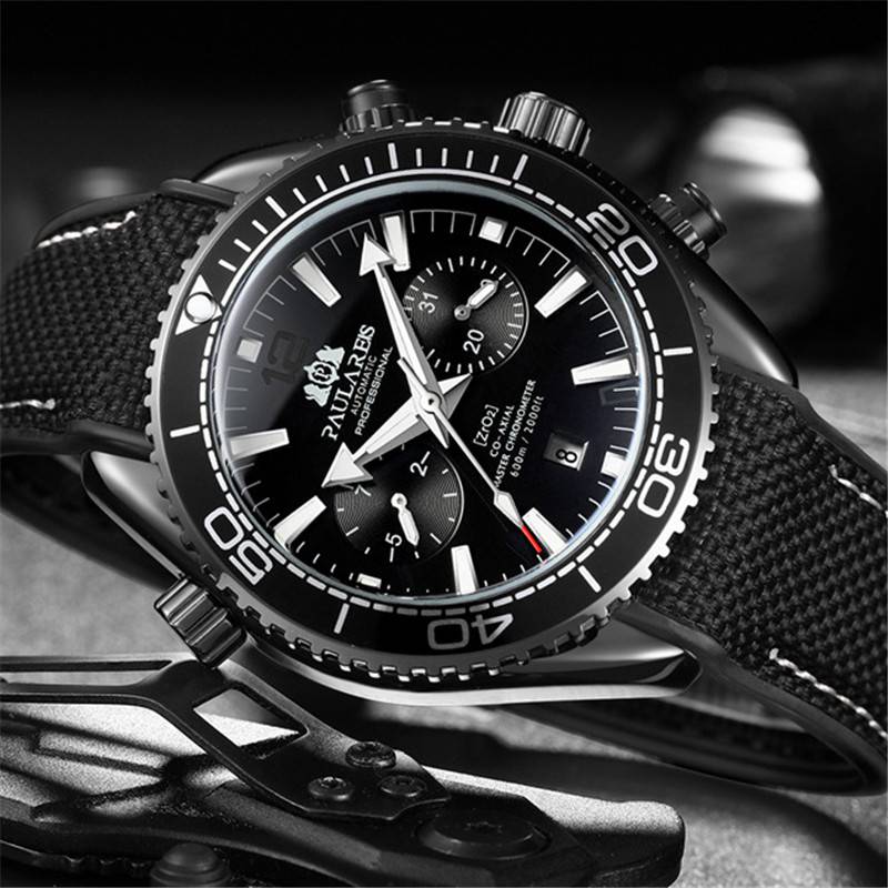 ZGAutomatic Mechanical Luminous Canvas Rubber Band Men's Watch - Image 27