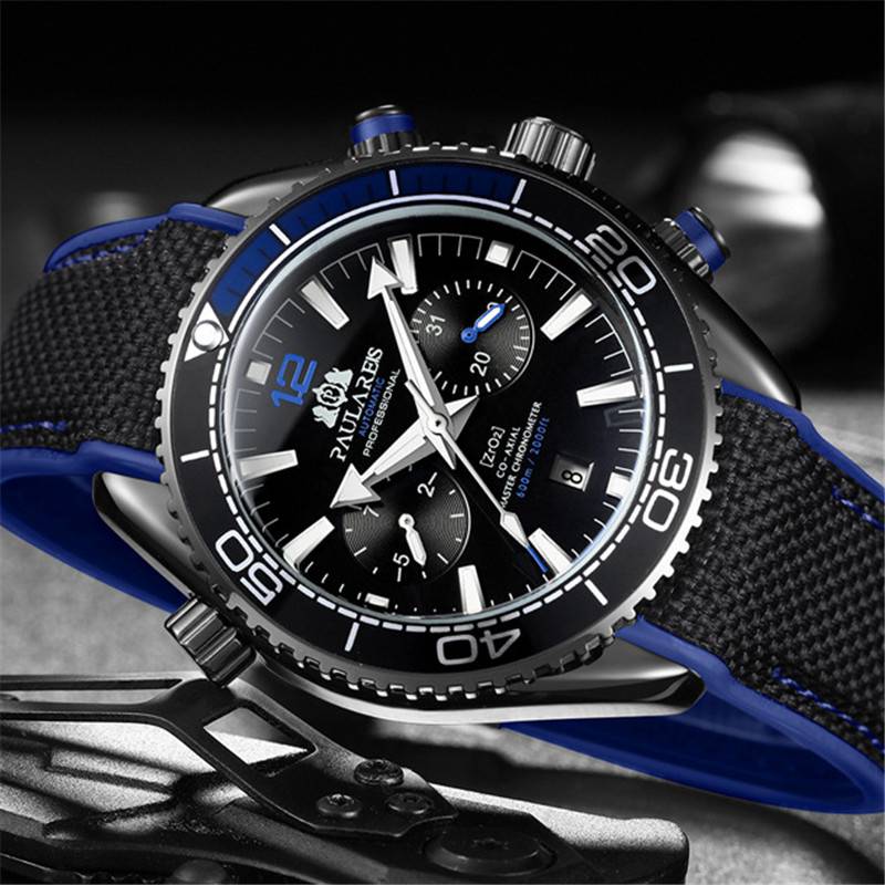 ZGAutomatic Mechanical Luminous Canvas Rubber Band Men's Watch - Image 28