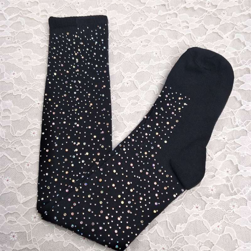 AliExpress Sexy Rhinestone Knee Socks Striped Women's Stockings Rhinestone Socks European and American High-Top Cotton Socks Factory Wholesale - Image 19