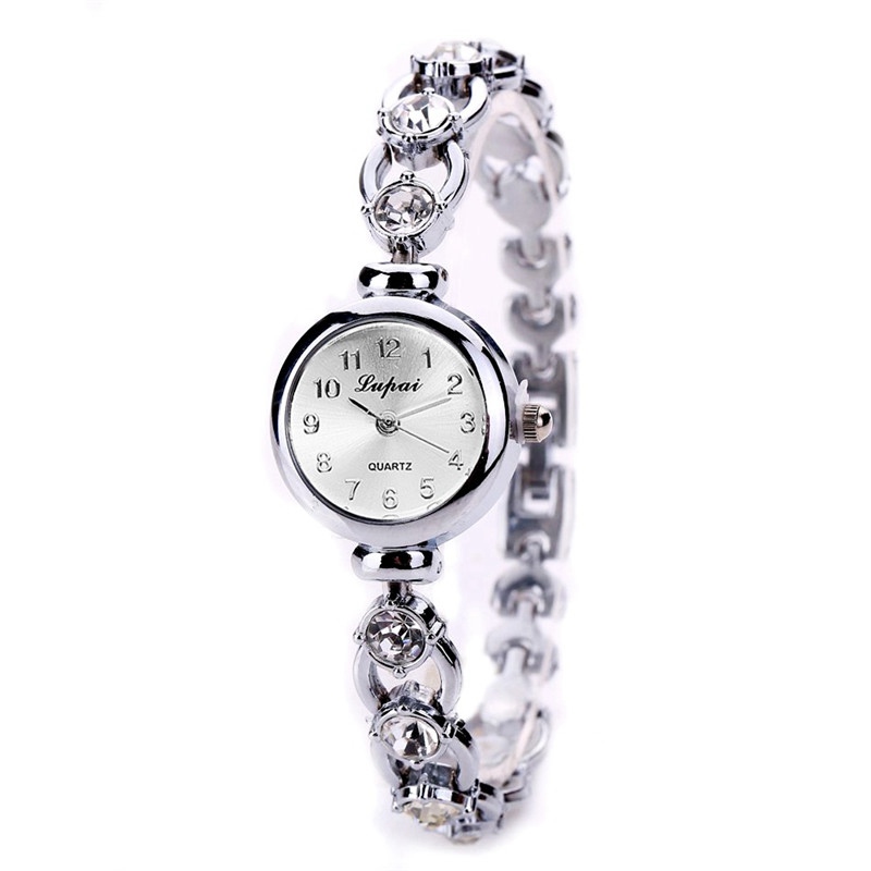 ZZ Luxury Women's Bling Crystal Bracelet Watch Stainless Steel Quartz Wrist Watches - Image 3
