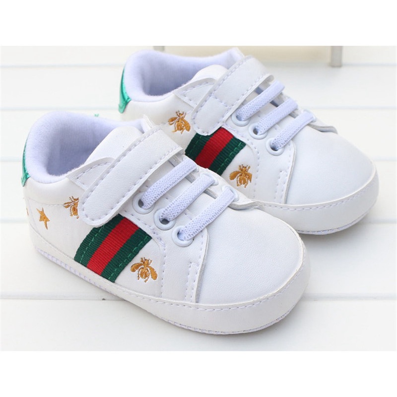 Newborn Baby Boy Girl Pram Shoes Toddler Pre Walker White Sneakers Trainers 0-12 - Image 3