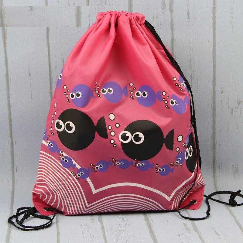Double-Shoulder Swimming Bag Drawstring Outdoor Sports Receiving Bag Drawstring Bag Smiley Face Buggy Bag Multiple Patterns Wholesale - Image 6