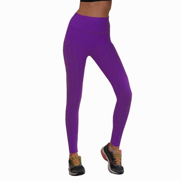 Europe and America Cross Border Popular Hip Jacquard Yoga Pants Bubble Pants Thin Exercise Tight Leggings