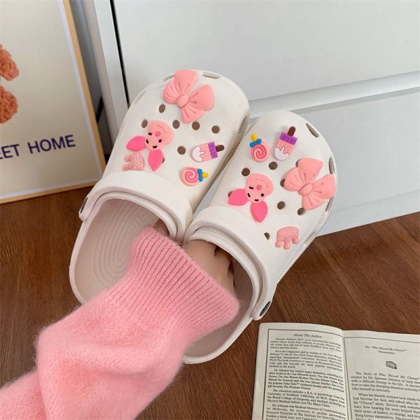 Hole Shoes Ins Girl's Heart Feeling of Shit Cute Cartoon Cow Toe Box Soft Bottom Thick Bottom for Outdoors Sandals Women's Summer - Image 14