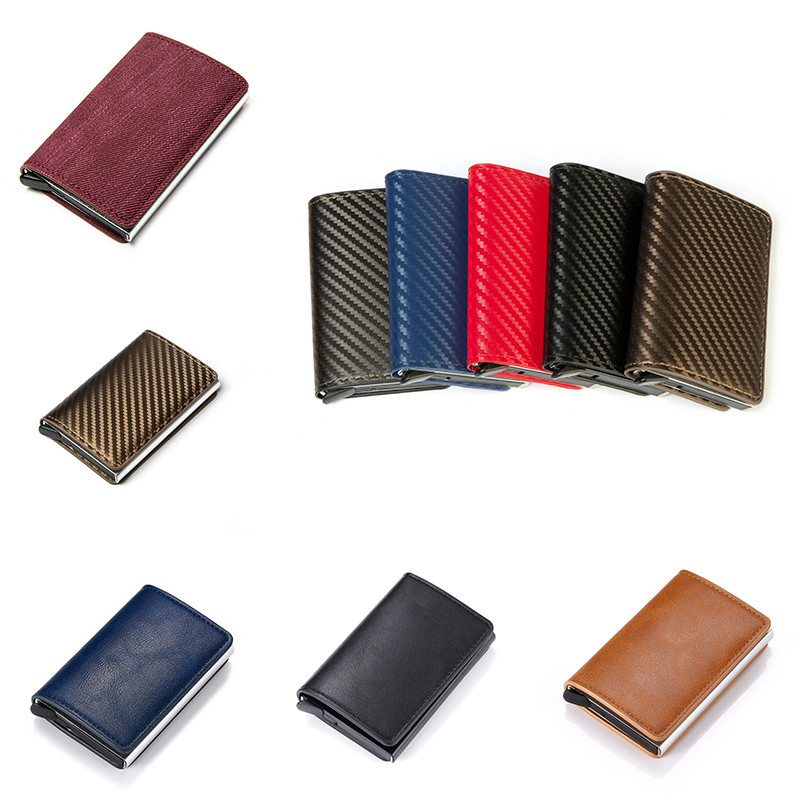2024 Credit Card Holder Wallet Men Women RFID Aluminium Bank Cardholder Case Vintage Leather Wallet with Money Clips